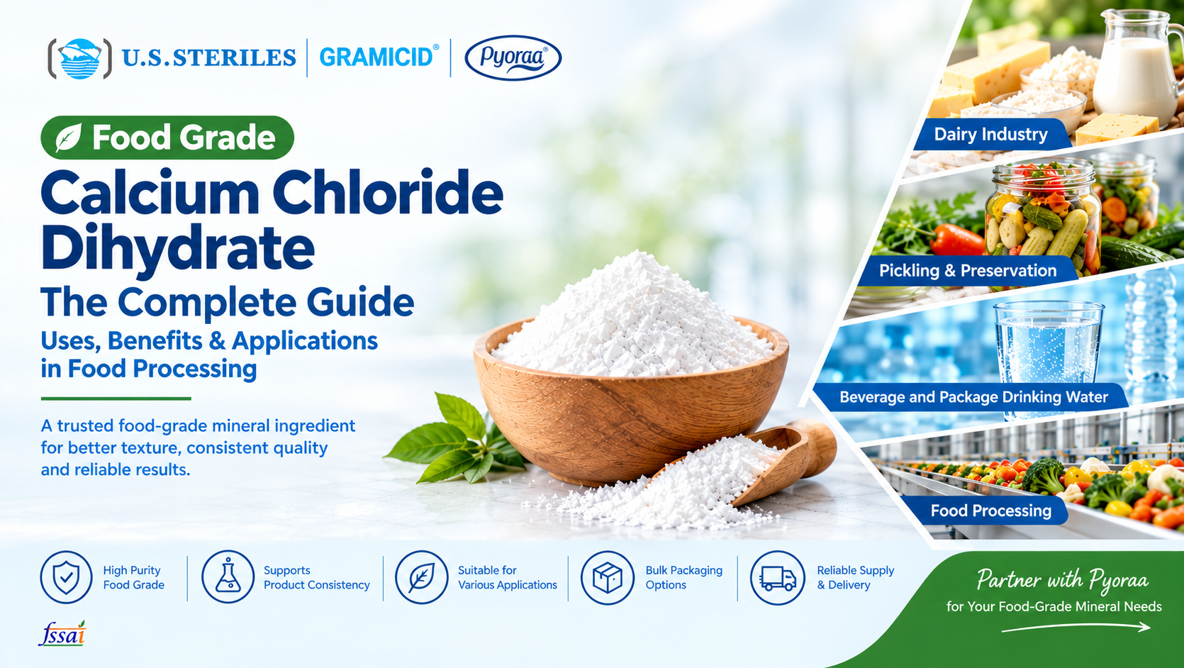 The Complete Guide to Food Grade Calcium Chloride Dihydrate: Uses, Benefits & Applications in Food Processing